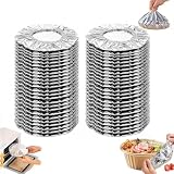 50 StüCk Alufolie Isolierhaube,Alufolie Abdeckung,Alufolienabdeckung,Wiederverwendbare Aluminiumfolien-Lebensmittelabdeckungen,Dehnbare WäRmespeicherdeckel FüR KüChenbehäLter (50 Stück)