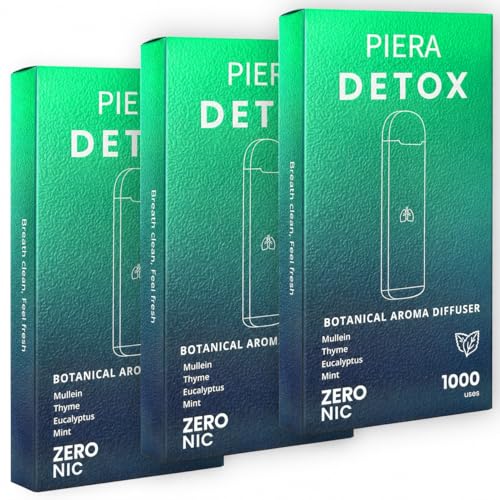 PIERA Botanical Aroma Diffuser Set Plant-Based Botanical Scent Non-Electronic Personal Fragrance Accessory Detox Sleep & Energy 3 Sticks 1 Pack (3 Detox)