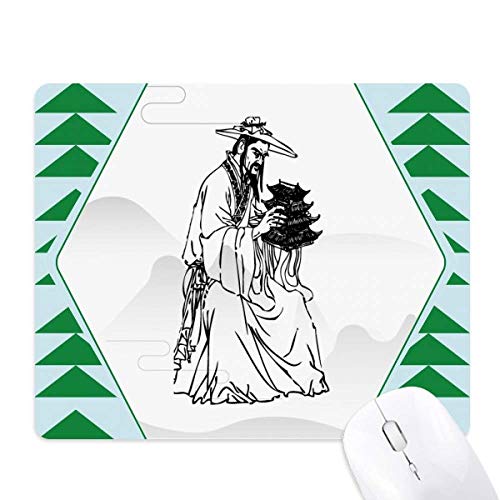 Tapis de souris religion dao anti glisse avec motif de pin vert artistique
