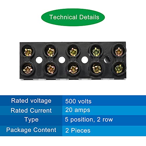 Bloque de terminales de tornillo de 5 posiciones para un cableado eléctrico estable 3