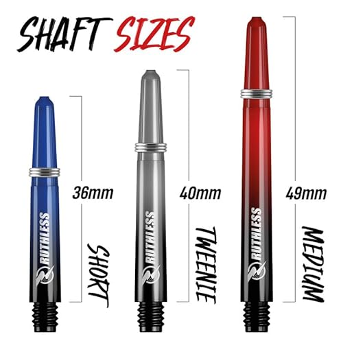 RUTHLESS Deflectagrip Polycarbonate Dart Shafts | Durable Stems with Springs in Medium Length, 49mm, Black & Orange, 3 Sets (3XS1583) - Image 6