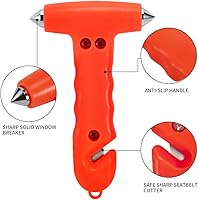 Vista 2 de Martillo de seguridad para automóvil, paquete de 2, martillo de escape de emergencia automático con rompedor de ventana y cortador de cinturón