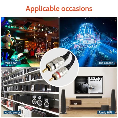 Image of MX RCA Cable 2RCA Male to 2RCA Stereo Audio Cable Gold Plated Adapter Dual Shielded for Home Theater Amplifier Hi-Fi System Car Sound Speaker PARENT (1 rca male to male, 10M)