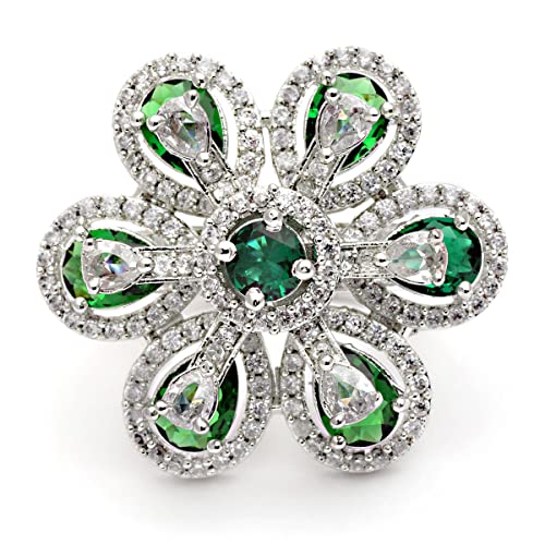 Image of Karatcart Platinum Plated Elegant Austrian Crystal Adjustable Leaf Ring for Women and Girls