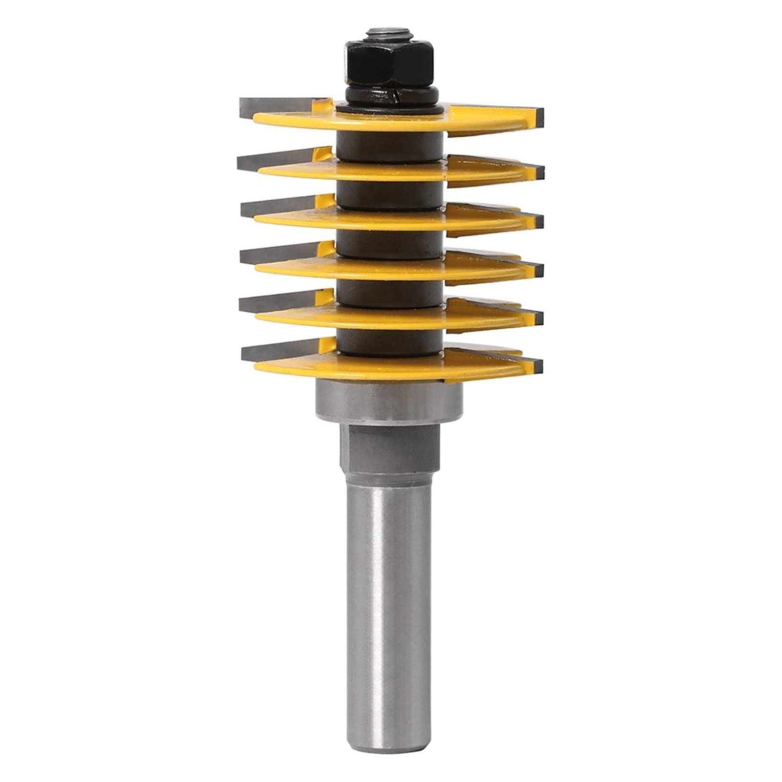 SYJY-SHOP 1pc Reversible Finger Glue Joint Router Bit Set With Bearing, 1/2 Shank 8mm 12mm Shank 2 Teeth Adjustable Finger Joint Router Bit Tenon Cutter Industrial Grade For Wood Tool