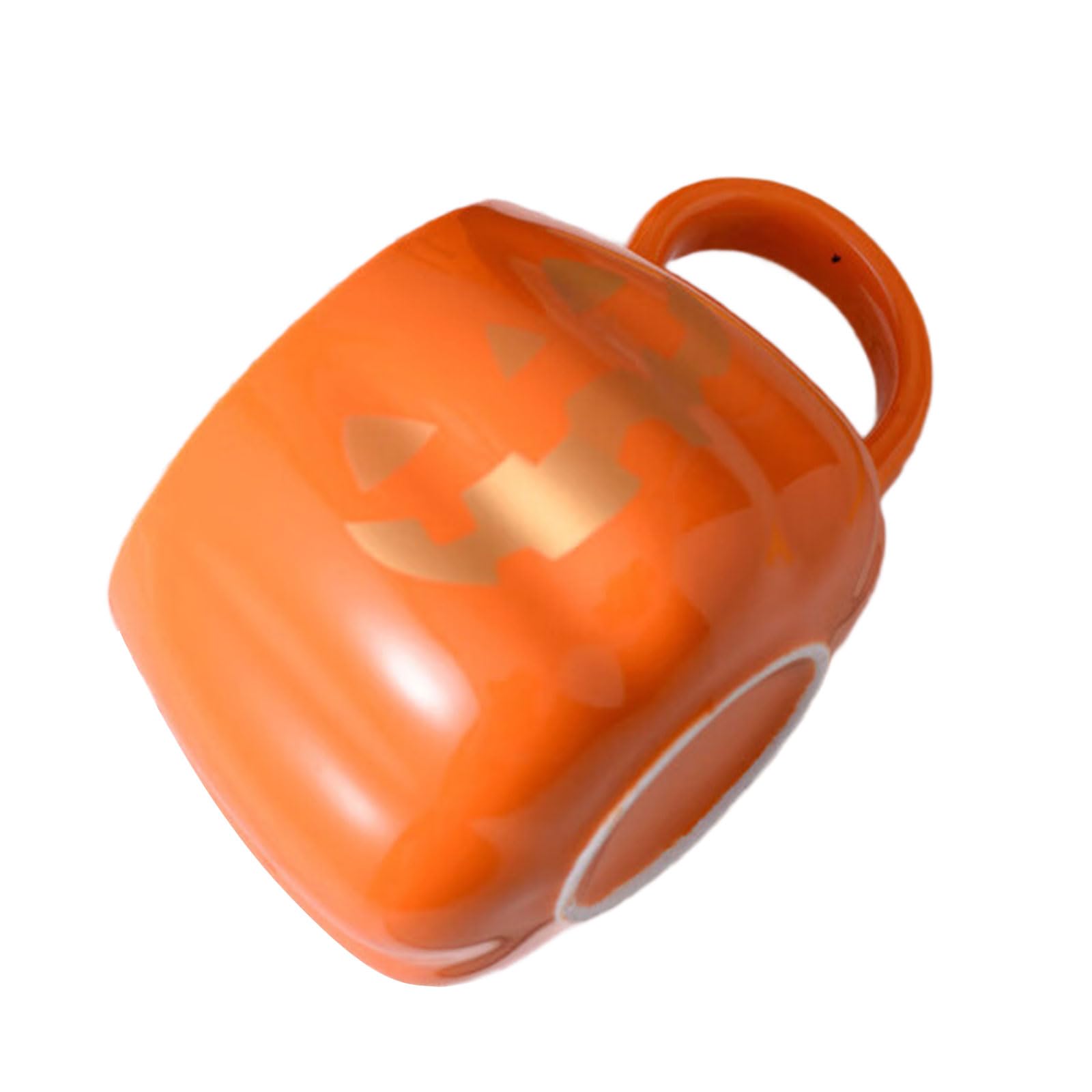 Tsophreniq Halloween Pumpkins Shape Ceramics Mugs with Spoon for Coffee Hot Drink Holiday Party Kitchen Use Pumpkins Coffee Mugs Kitchen