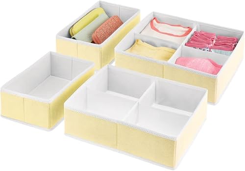 mDesign Organizador de almacenamiento de cajones y armarios de tela suave con lunares para habitación de niños guardería sala de juegos bandeja