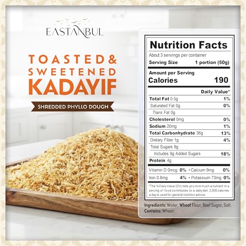 Image of Eastanbul Baked Kataifi, Kadayif, Toasted Katafi, Extra Crunchy, 6oz