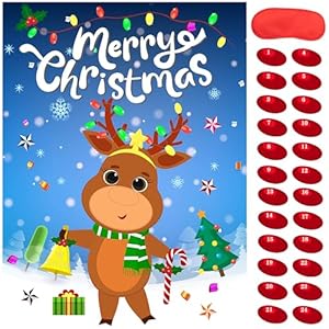 Pinthenoseonthereindeerchristmaspartygamesforkidsxmasactivitiesholidaypartygamewith24pcsnosestickerspinthetailchristmaspartyfavorssuppliesforadults Urban Country Home Decor Pin the nose on the reindeer christmas party games for kids xmas activities holiday party game with 24pcs nose stickers pin the tail christmas party favors supplies for adults urban country home decor