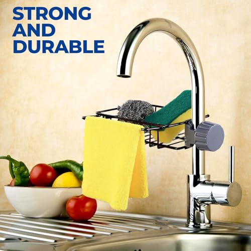 CUTLERIA 2 Pcs Shower Caddy No Drill, Shower Shelf Rack, Stainless Steel Shower Shelves Hanging for Shower Riser Rail 18-27mm, Kitchen Sink shower organizer Black (Black) - Image 5