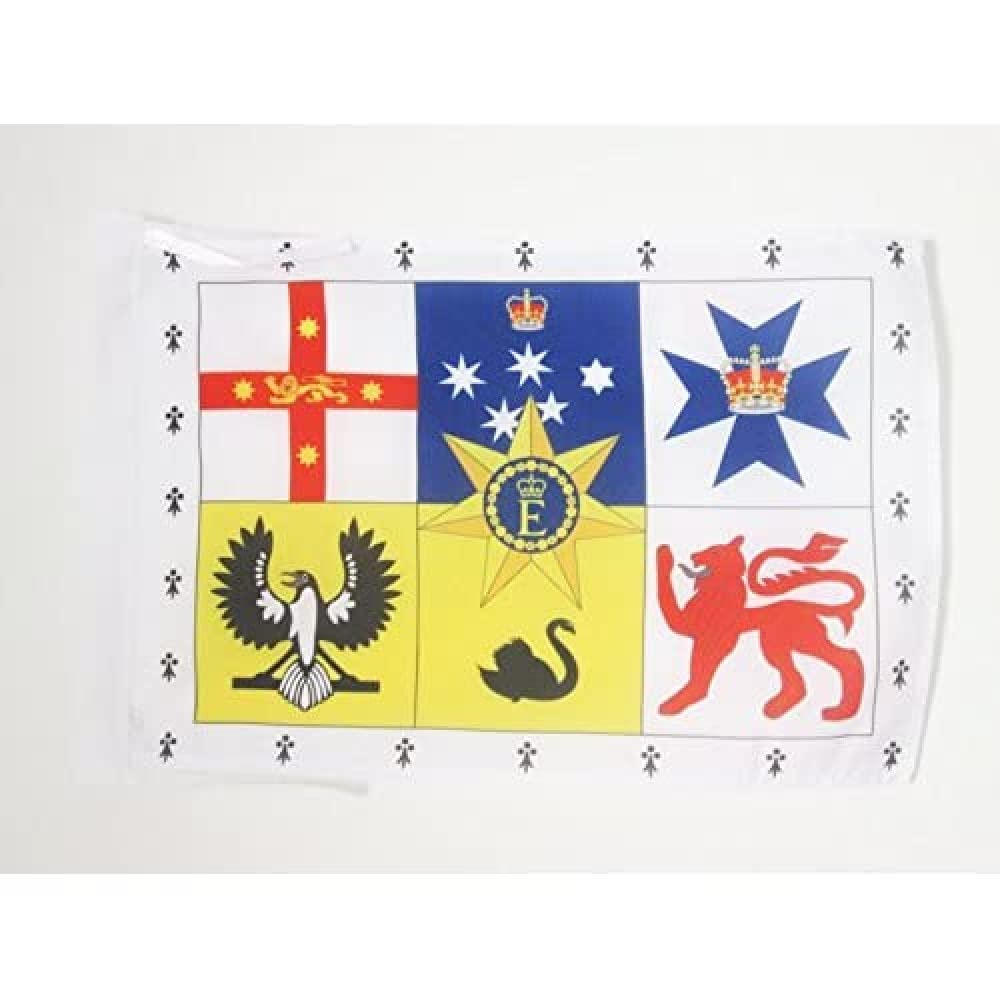 AZ FLAG - Kingdom of Australia Flag - 18'' x 12'' - 100% Polyester Royal Australian Small Banner with Two Cords - Fade Resistant - Vivid Colors - 18x12 in - 45x30 Cm โ image 1