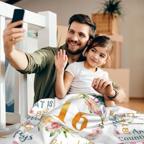 Nucleotech Sweet 16 Gifts for Girls, Gifts for 16 Year Old Girl, 16th Birthday Gift for Girls, Sweet 16 Year Old Girl Birthday Gift Idea, Present for 16 Yr Old Throw Blanket 60