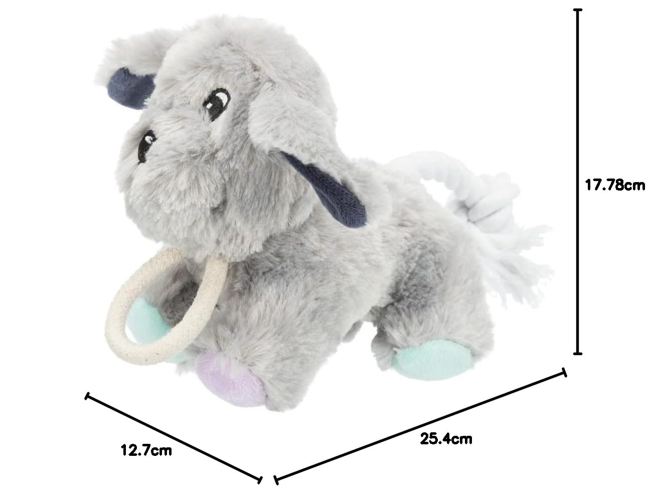 Trixie Junior Plschhund mit Tau Hundespielzeug