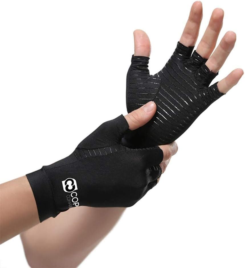 Copper Compression Arthritis Gloves - GUARANTEED Highest Copper Content. #1 Best Copper Infused Fit Glove For Carpal Tunnel, Computer Typing,...