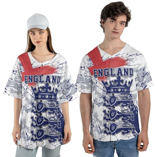 Camiseta personalizada de béisbol Inglaterra para hombre, camiseta Inglaterra para mujer, regalo Inglaterra tallas S-5XL miniatura 2