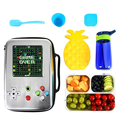 Soocute Insulated Lunch Box Kids Lunch Bag Set, Game On Boys Lunchbox With 3 Compartment Bento Box Freezable Ice Pack Water Bottle Silicon Cap Salad Container, Toddler School Supplies Lunch Kit… #TOP5