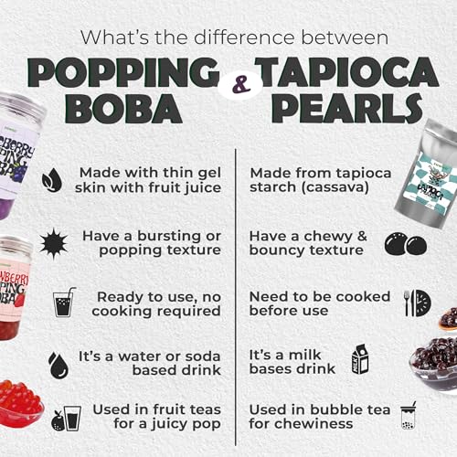 Image of Zawaa Boba Tea Assorted Popping Boba Pearls - Blueberry & Strawberry | 300g Each (Pack of 2) | Bursting Bubble Tea Pearls