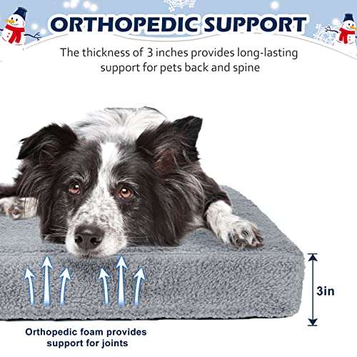 SHU UFANRO Large Dog Bed for Medium Large Dogs, Waterproof Orthopedic Memory Foam Dog Bed with Removable Washable Cover… - Image 3