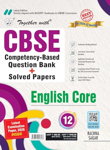 Image of Together with CBSE Question Bank for Class 12 English Core 2026-27 with 2000+ Practice Questions, PYQs, Practice Papers & Solved board examination paper 2026