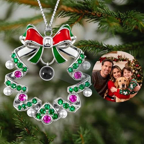Easycosy Personalized Christmas Ornaments, Photo Ornament for Chr...