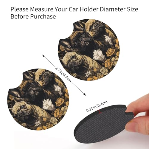 Portavasos para carro de neopreno negro redondo 2.7 pulg miniatura 3