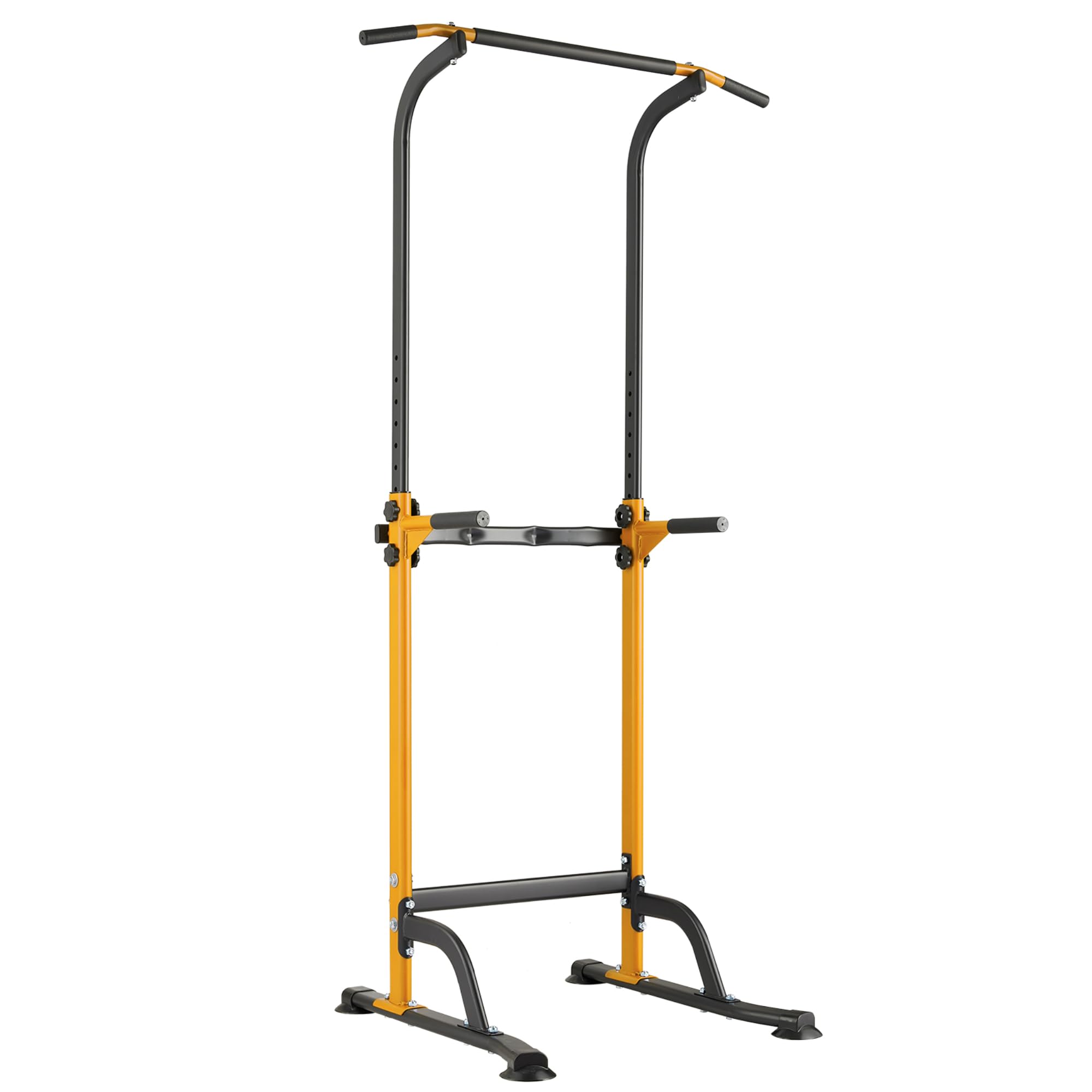 Heimfitness Kraftturm, Dip Station, Verstellbare Klimmzugstange für Ganzkörpertraining Stabiler All-in-One Trainingsturm bis 150kg, platzsparend für Ganzkörper-Krafttraining zu Hause