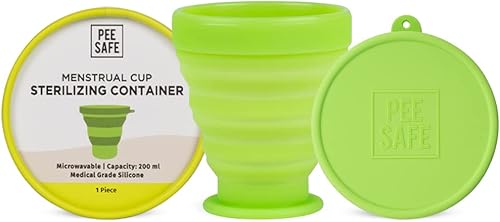 PEESAFE - Recipiente de esterilización de copa menstrual (1N) | Fabricado con silicona de grado médico | Limpiador de vasos menstruales |