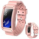 X4-TECH Silicone Bands Compatible with Gear Fit2 Watch Soft Silicone Replacement Elastomer Band Plastic Wristband Compatible with Samsung Galaxy Gear Fit 2 SM-R360 Smart Watch (New-Pink)