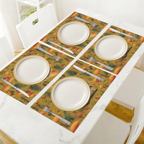Sets de table hérisson antidérapants et imperméables pour cuisine
