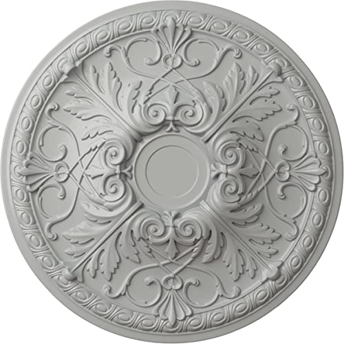 Ekena Millwork 26"OD x 3"P Tristan Ceiling Medallion (Fits Canopies up to 5 1/2"), Hand-Painted Frost