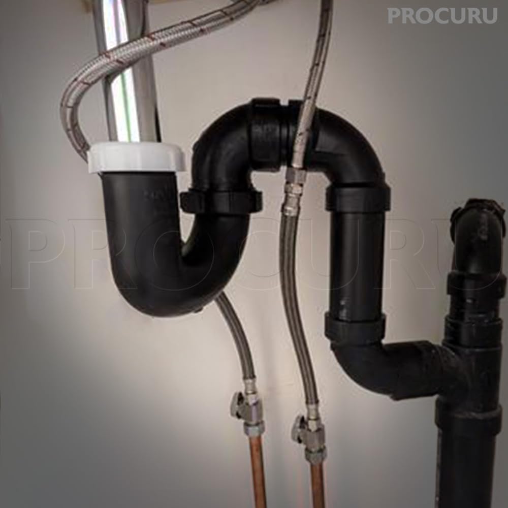 PROCURU Paquete de 10 extensiones de suministro de grifo de 60 pulgadas (5 pies), 3/8 OD Comp (macho) x 3/8 Comp (hembra), manguera de conexión trenzada de acero inoxidable, certificado seguro