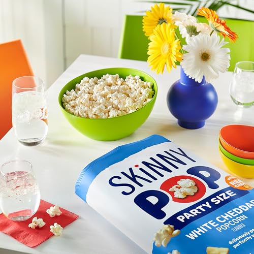 Image of SkinnyPop White Cheddar Popcorn, Whole Grain Gluten-Free Snack, 8 oz Bag