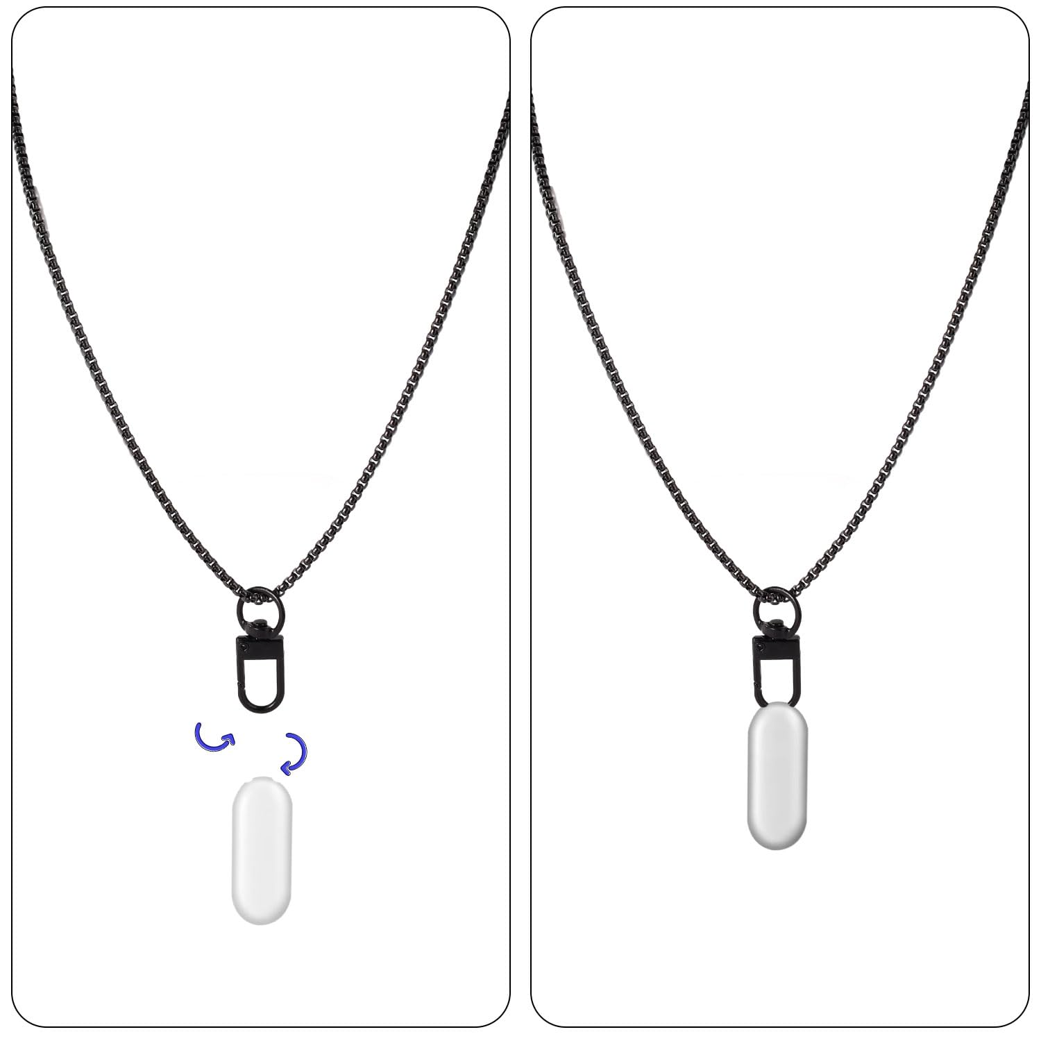 2 Stück Diktiergerät Halskette mit Schnalle, Diktiergerät Halsband aus Edelstahl für Alltag und Outdoor Aktivitäten Kompatibel mit Plaud NotePin