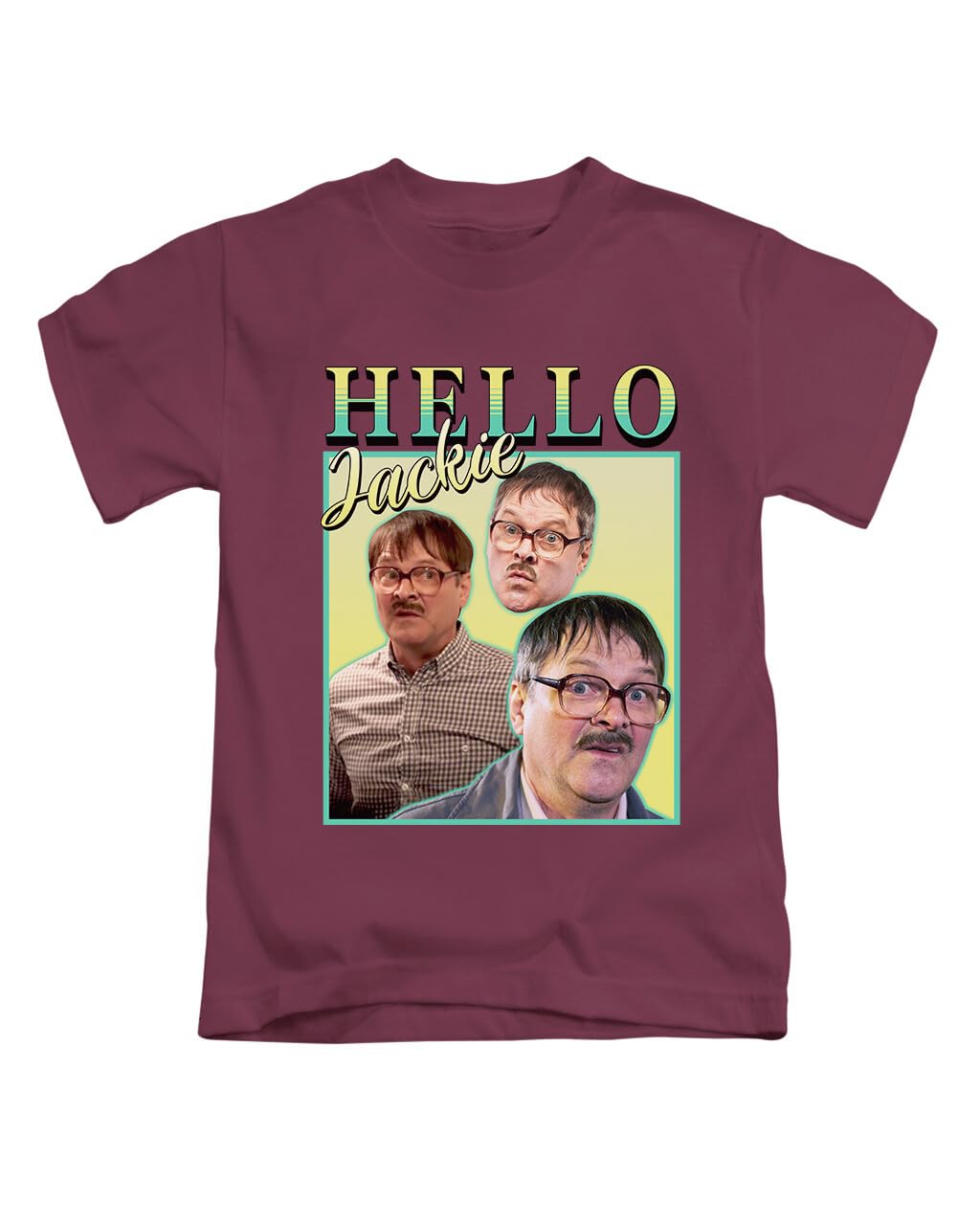New Spirit Original Unisex Maroon Hello Jackie Jim Meme Tee T-Shirt Funny T Shirt Top