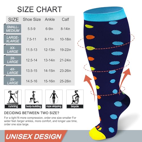 Image of Graduated Copper Compression Socks for Women Men Circulation 20-30mmhg-Best Support for Running,Nursing,Hiking