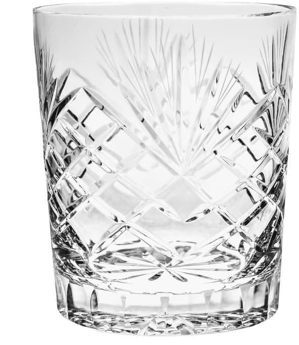 MaRika Kristall-Whiskygläser 280ml – Klassisch, Handverziertes Elegantes Glas – Set mit 6 Stück in Geschenkverpackung, Perfekt für Whisky und Cocktails