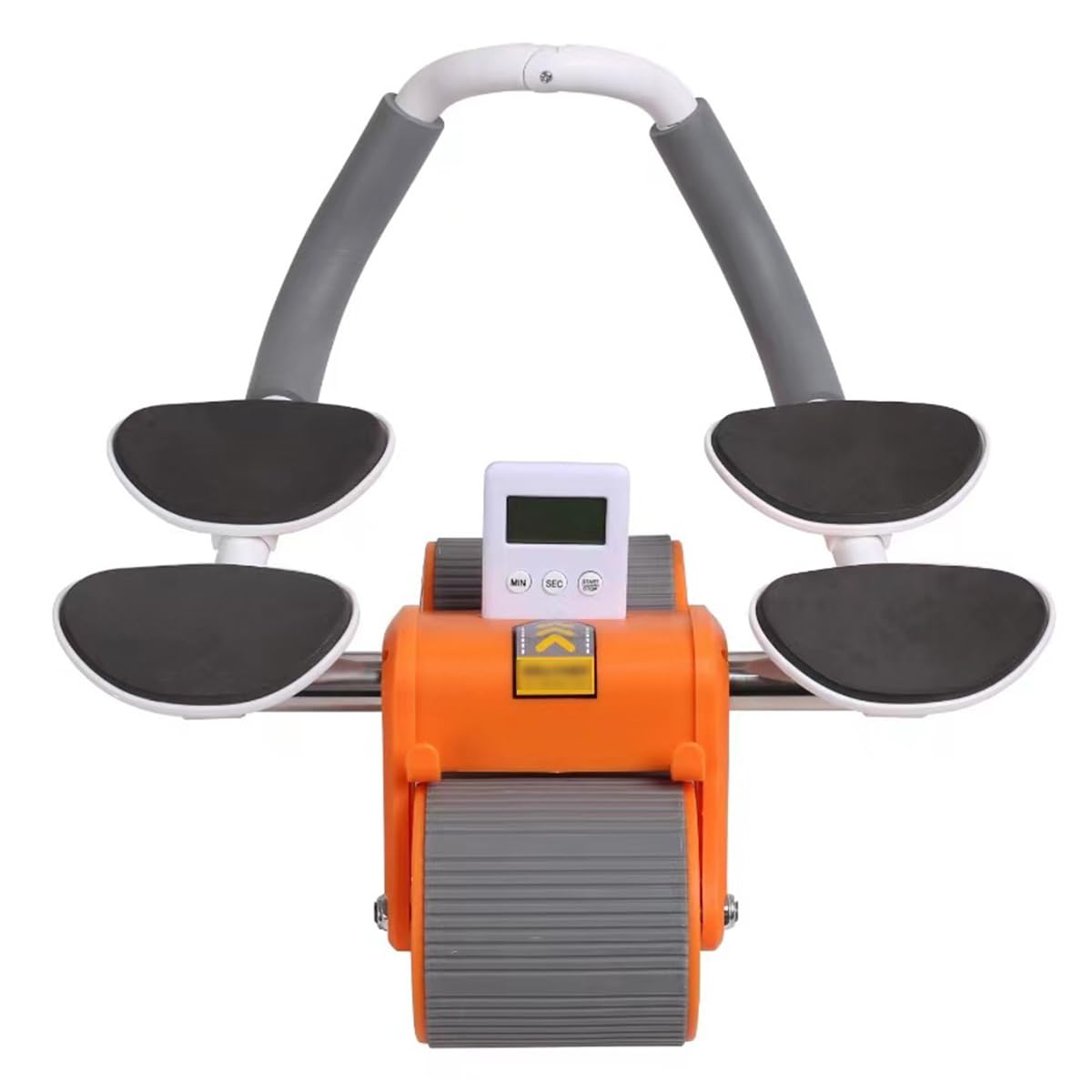 Elbow Support Automatic Rebound Abdominal Wheel，Ab Roller for Abdominal Exercise Machine，Abs Workout Equipment，Dolly Core Strengthening Trainer Fitness Belly Training | 2 Wheel | Orange