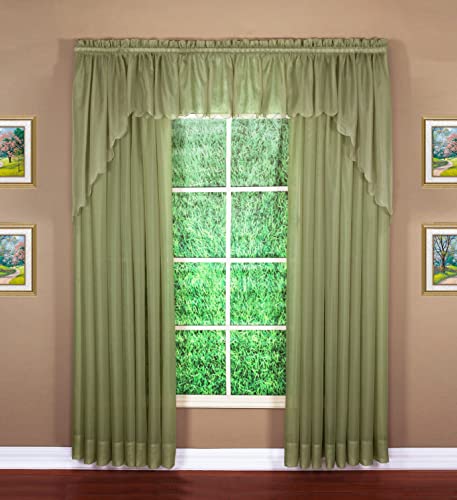 Today's Curtain Emelia Original Voile Swag Pair 38", Dusty Leaf, 60" W x 38" L by Today's Curtain - Image 9