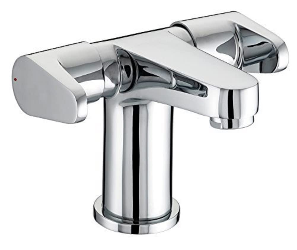 Bristan Chrome Qst Bas2 C Quest 2 Handled Basin Mixer With Clicker Waste - Plated