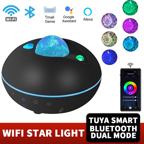 YIFAFA Tuya Smart Star Projector WiFi Starry Sky Projector Waving Night Light LED colorido APP contr