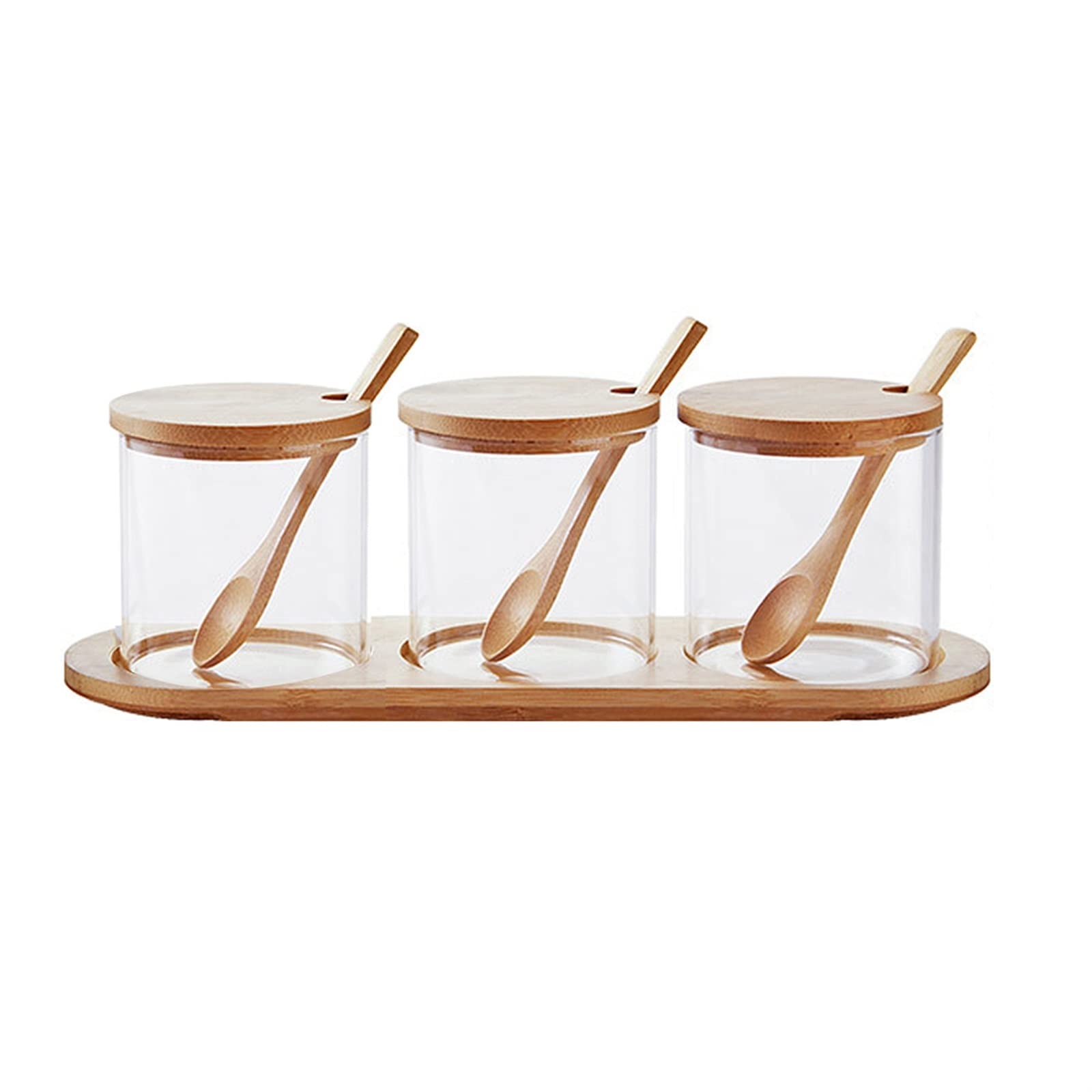 Barattoli per spezie con Etichetta 3 Pezzi Barattoli con Chiusura in Vetro con Kit Cucchiaio Contenitori per condimenti Set Barattoli per condimenti in Vetro Kit coperch