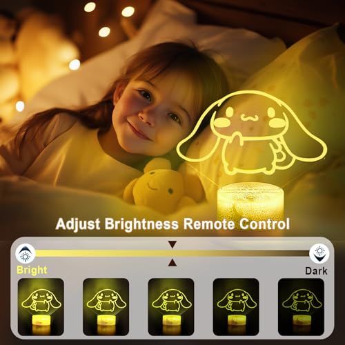 Image of KIEAL 16 Colors Cartoon Night Light, Anime Character Change Decor Lamp with Remote, Dim, Timer, Fans Kids Gifts for Christmas Birthday Boys Girls
