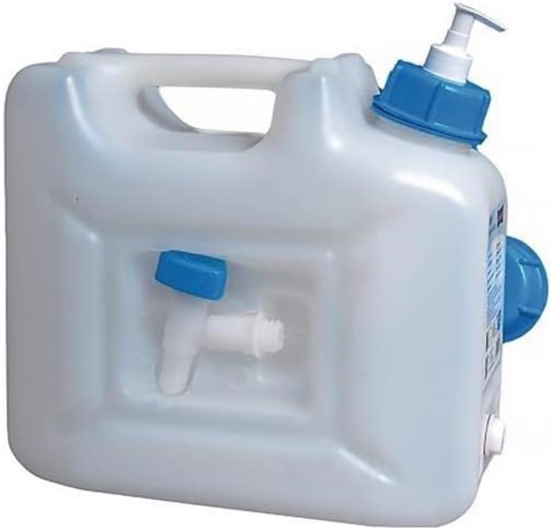 Hünersdorff | 816510 bidón de higiene | bidón de agua de 12l incl. dispensador de jabón de 250ml + grifo de desagüe | natural