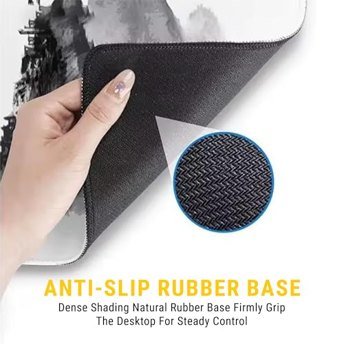 Image of Ant Esports Ninja Unique Mouse Pad Gaming Mouse Pad Extended Mouse Mat for Mouse Keyboard with Stitched Edges Waterproof Non-Slip Base Mousepads for Office Home Shop Gaming Extra Large White