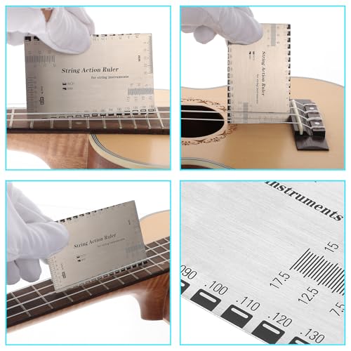 Qianyu 2 Pcs Guitar String Action Gauge Ruler Stainless Steel Guitar Setup Gauge Tool Luthier String Height Measuring Tool for Electric Bass and Acoustic Guitar Bass Mandolin Banjo 4 Qianyu 2 Pcs Guitar String Action Gauge Ruler Stainless Steel Guitar Setup Gauge Tool Luthier String Height Measuring Tool for Electric Bass and Acoustic Guitar Bass Mandolin Banjo - Image 4