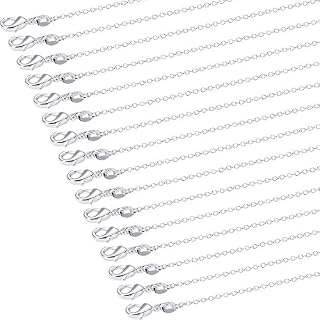 Outus 24 Pack Silver Plated Chain Necklace Link Cable Chain Charms with Lobster