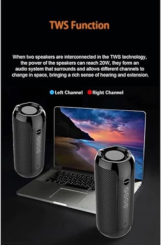 Miniatura 2 de TG117 Altavoz Bluetooth impermeable con micrófono de llamada manos libres diseño portátil y capacidad de radio FM negro