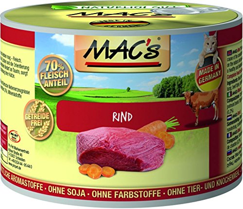 Produktbild von MAC's Cat Rind Nassfutter - 6 x 200 g