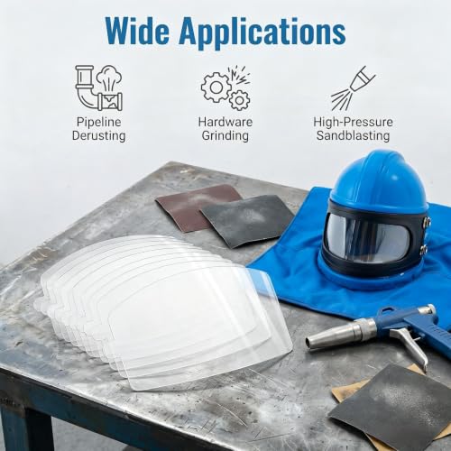 Image of SHUNJIE Sandblaster Helmet Safe Air Feed Sandblast Helmet with Shoulder Protective Sand Blast Hood Protector for Sandblasting Equipped