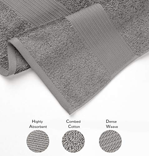 Image of Bumble Towels Bliss Luxury Bath Towels Set - 34 inch x 56 inch Extra Large Bath Sheet - 650 GSM - Soft Combed Cotton, Absorbent (Grey, 4 Pack)